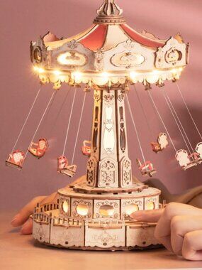 Rolife DIY Swing Ride Music Box 3D Wooden Puzzle